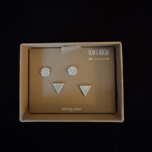 Two pair Sterling Silver Geometric Earrings - Never worn - Perfect for Gifting!